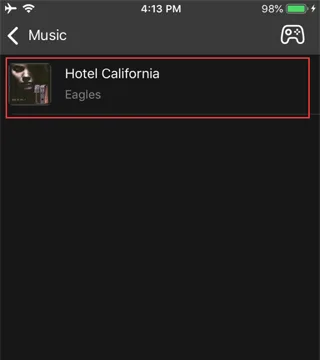 Ladattu musiikki Enjox Remote -sovelluksessa iPhonella (vaihe 7)